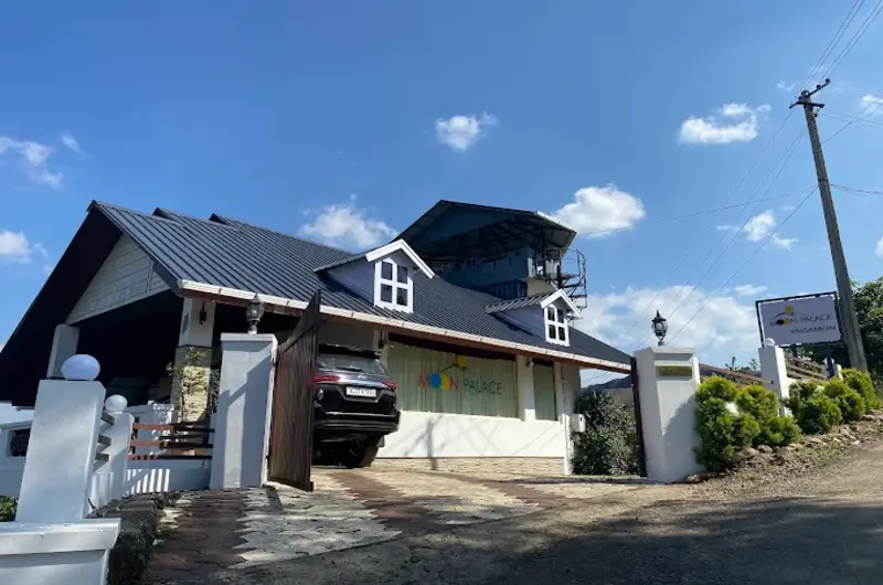 Front entrance facade and private paved driveway of Moon Palace Hillstay Vagamon
