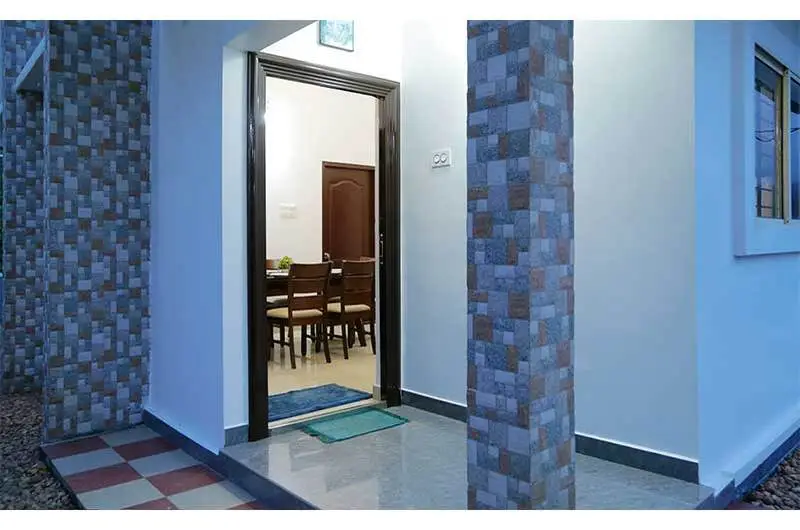 Covered balcony deck corridor with scenic outdoor views at Angel's Vagamon