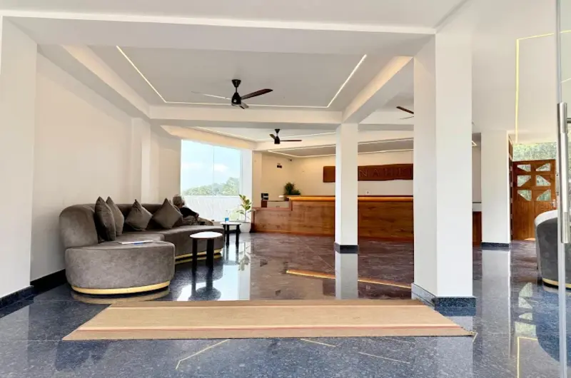 Spacious indoor lounge and seating area in the lobby of Vanaheim Resort Vagamon