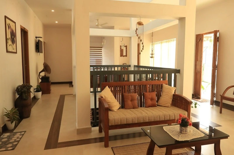 Spacious interior lounge and sitting area at Vagamon Hill Chimes resort