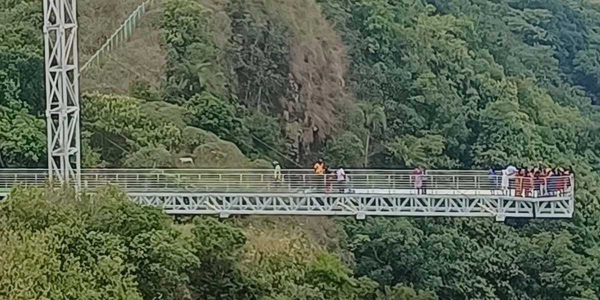 Cantilever glass bridge structure at Vagamon Adventure Park in Kolahalamedu Kerala
